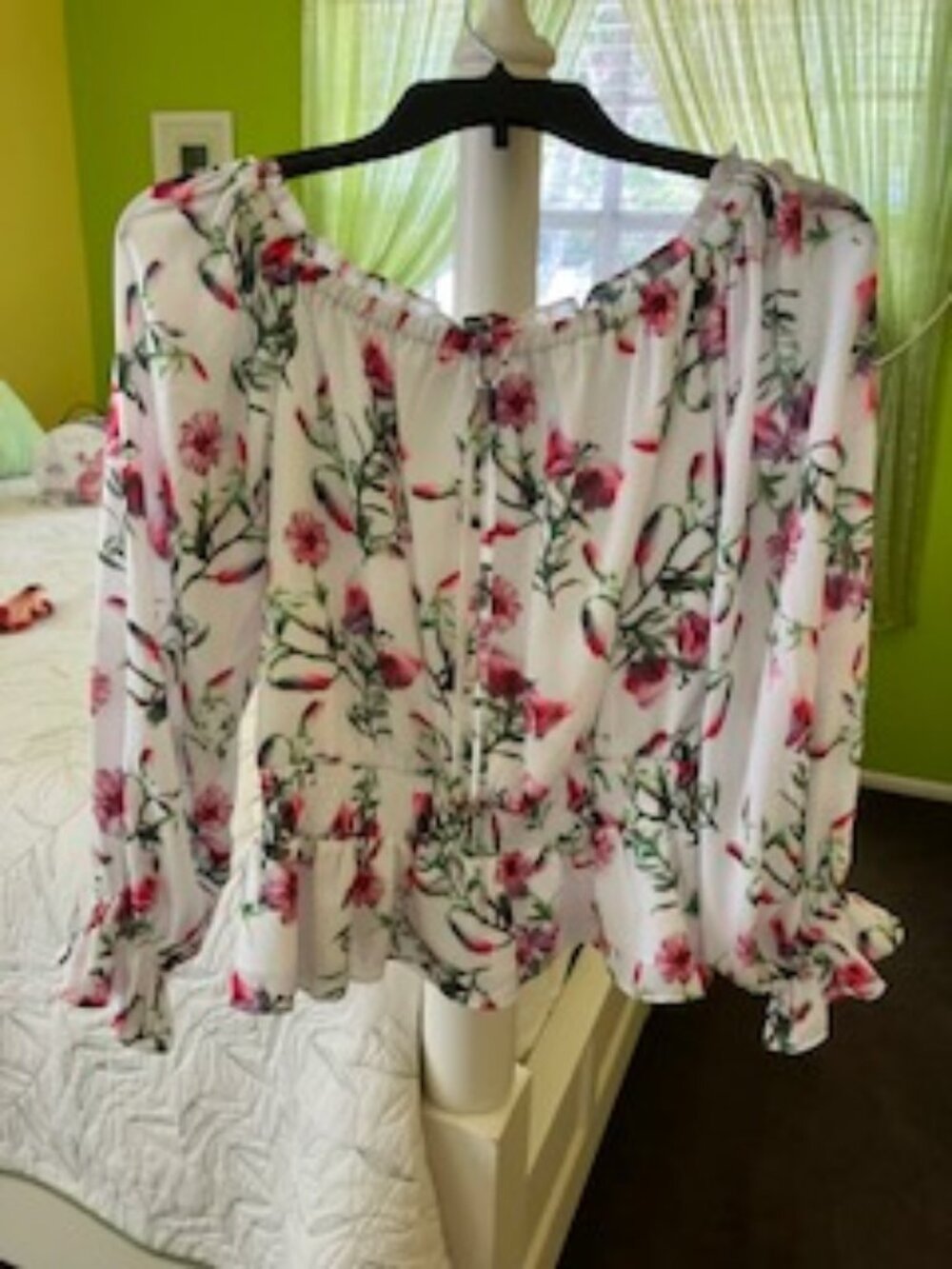 INC. International Concepts Pink and White Top, Size S